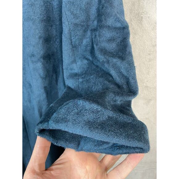 VTG John Weitz Size 12 Aqua Teal Blue Wool Button Over Pea Coat Double Breasted - Picture 9 of 13